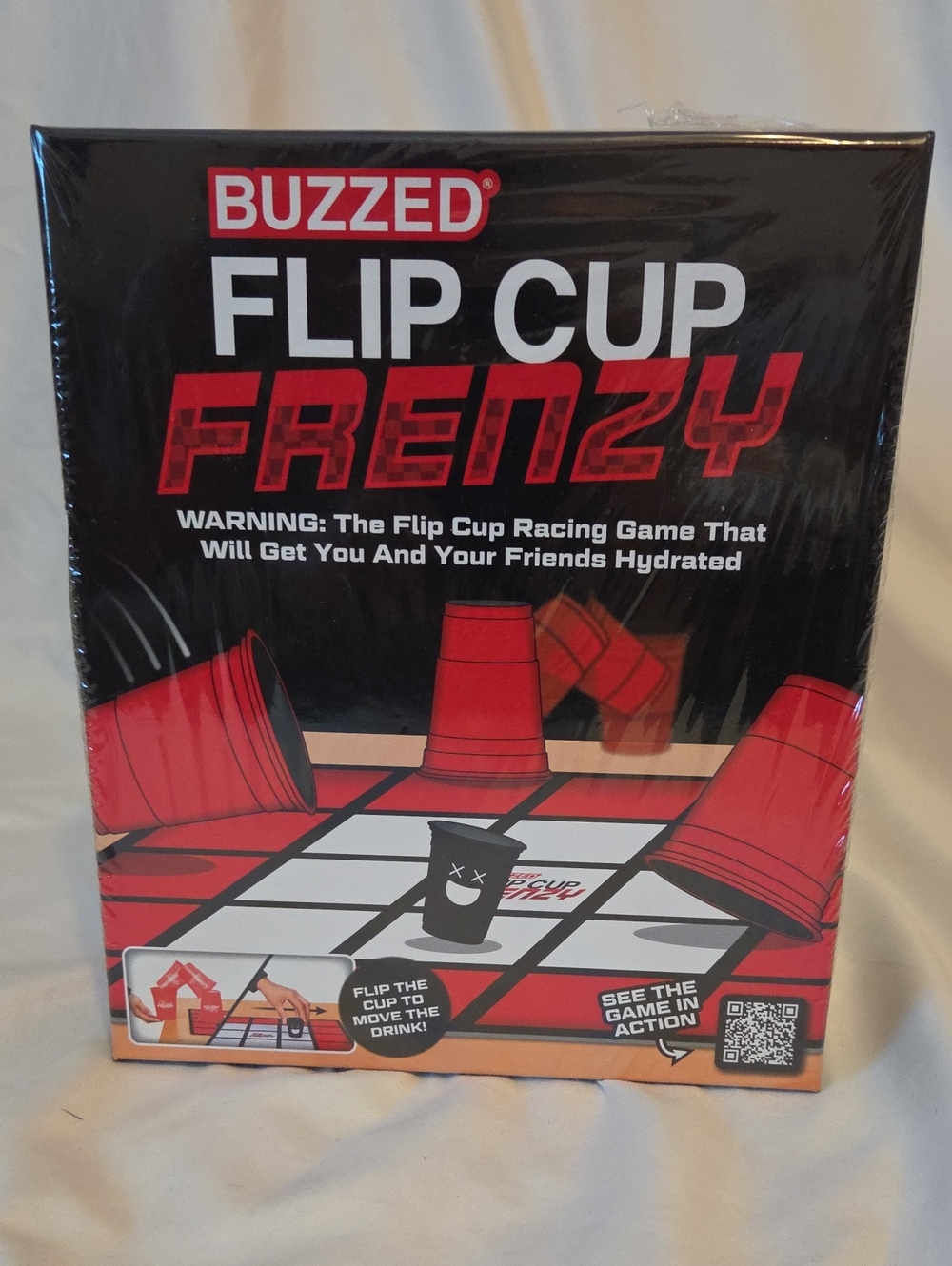 Buzzed Flip Cup Frenzy Party Game - Red
